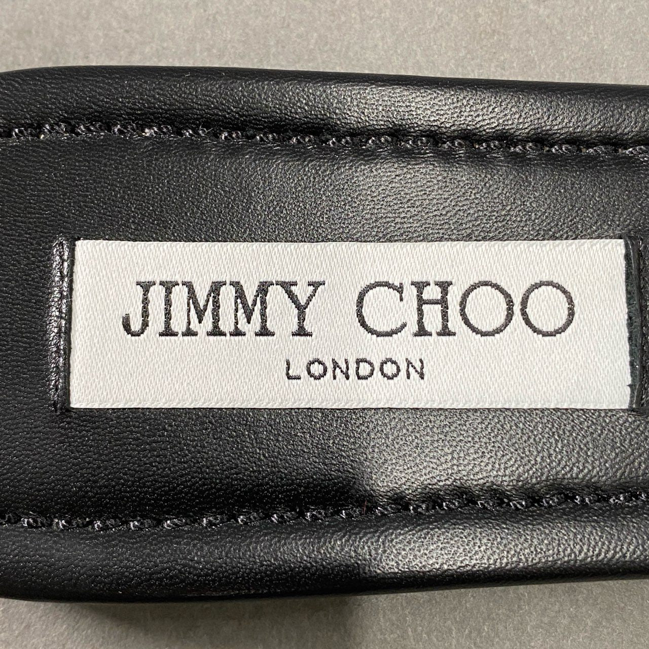 4f11 《美品》 JIMMY CHOO ジミーチュウ HAZAL FLAT パール ビジュー フラットサンダル レザーサンダル サイズ39 ブラック レザー