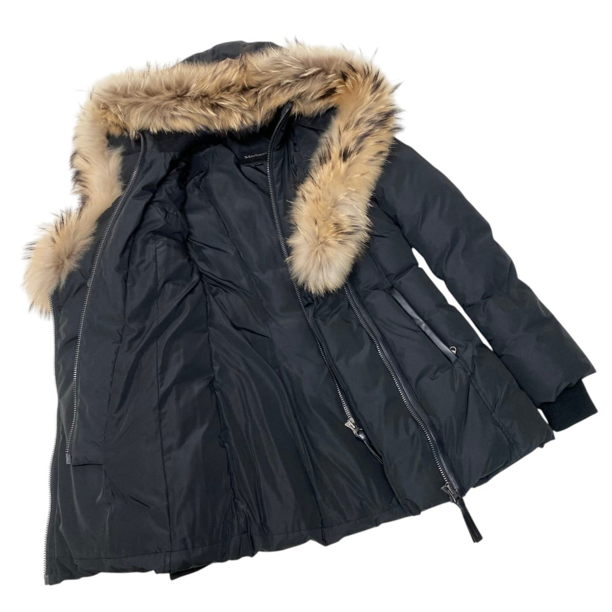 25j19 【美品】 Mackage マッカージュ ADALI-F ダウンコート ラクーンファー サイズXS ブラック レディース 女性用u02t