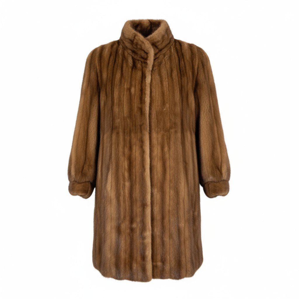 27k14 SAGA MINK サガミンク 銀サガ デミバフミンク ロングコート 95cm F ブラウン 本毛皮 MINK FUR リアルファーt18r