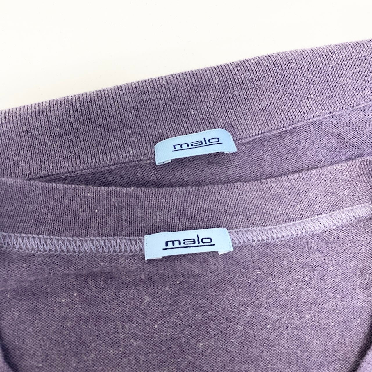 Md23 malo マーロ ニットアンサンブル ニットブルゾン 半袖ニットトップス コットンカシミヤ 52サイズ パープル メンズ 男性用t18r