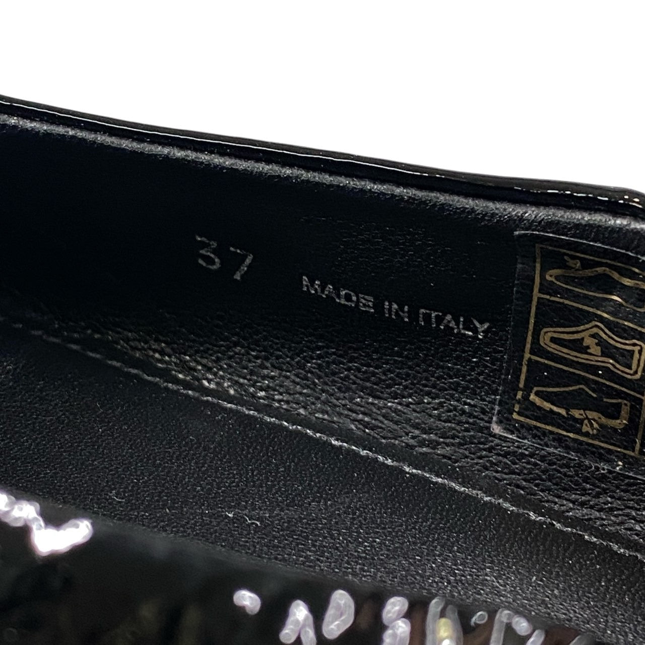 c17 【美品】PRADA プラダ ナプラップパテントレザー バレリーナ バレエシューズ サイズ37 ブラック レディースk02i