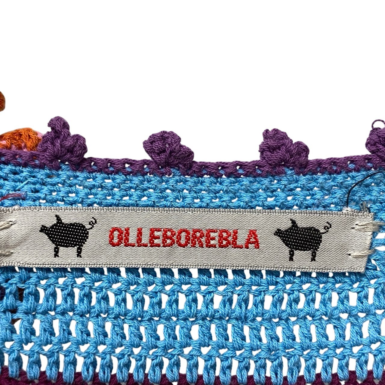 11a30 OLLEBOREBLA オレボレブラ アルベロベロ 透かし編みニットカーディガン ブタさん お花 ビーズ刺繍 マルチカラー レディース 女性用u02t