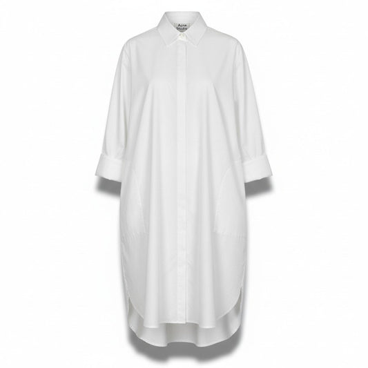 Ec2 Acne Studios アクネ ストゥディオズ 5分袖 シャツワンピース トップス 34 ホワイト コットン レディースu02t