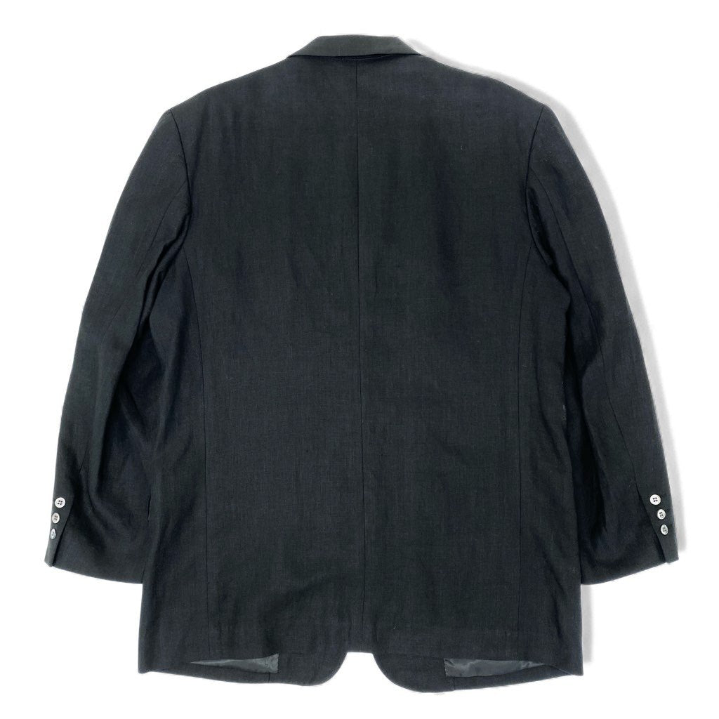 81L15 Papas パパス テーラードジャケット サマージャケット M ブラック リネン100 メンズu02t