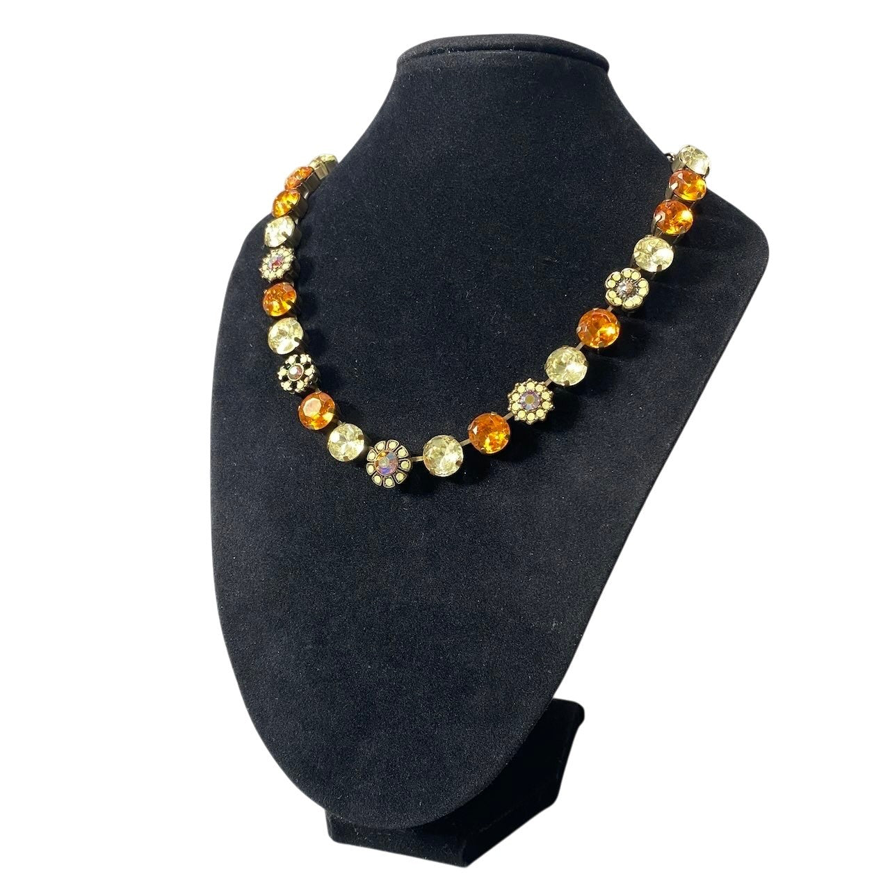 h11 ⑦ 《美品》 Mariana マリアナ 天然石 × クリスタル ビジュー イエロー オレンジ アクセサリー ジュエリー アンティークt18r