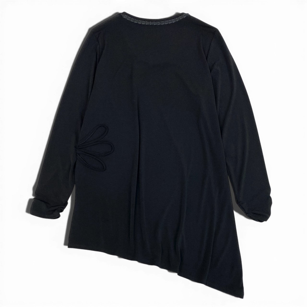 50b27 HIROKO BIS ヒロコビス ヒロココシノ チュニックワンピース アシンメトリーデザイン 長袖 レディース 女性服 13AB ブラックu02t