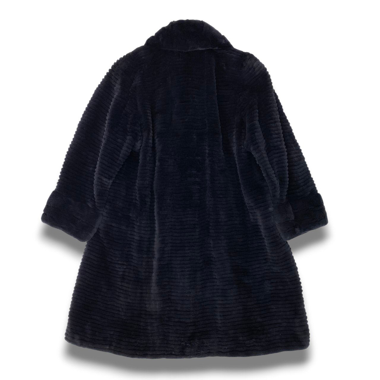 70c4 PARTINA パルティナ シェアード 染めミンク ロングコート サイズF ブラック 本毛皮 Mink Fur Long Coatt18r