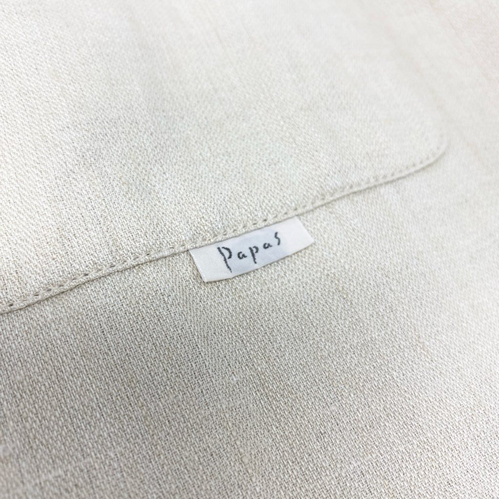 40l25 Papas パパス テーラードジャケット サマージャケット ブレザー 50 アイボリー リネン100 メンズ 紳士服u02t