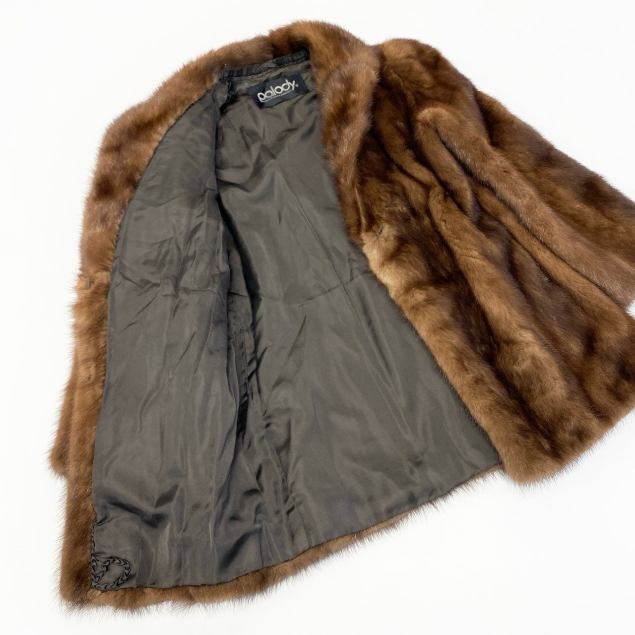 35a15 palody パステルミンクコート サイズ9 茶系 本毛皮 Pastel Mink Fur Coat ポケット有t18r