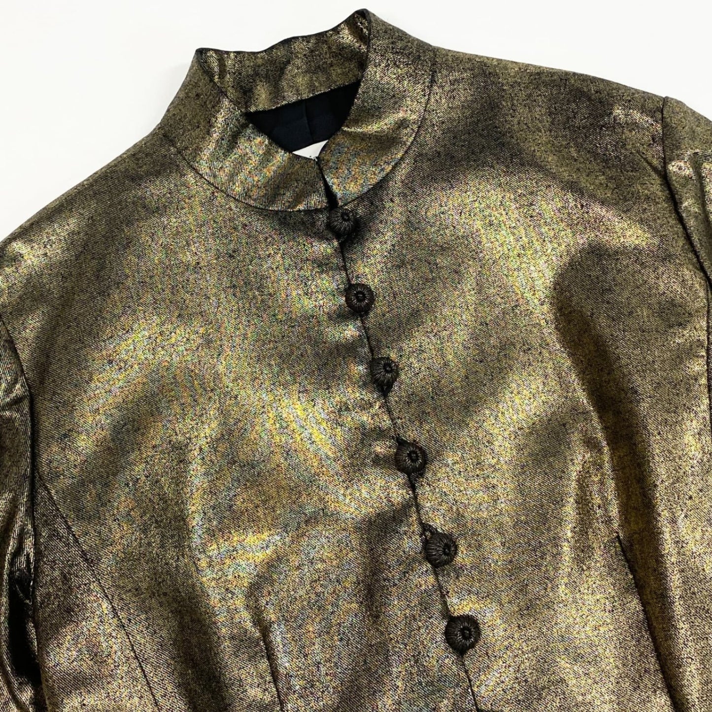 Ab20  Christian Dior クリスチャンディオール 半袖ジャケット ブラウス トップス 装飾ボタン 11 ゴールド レディースu02t