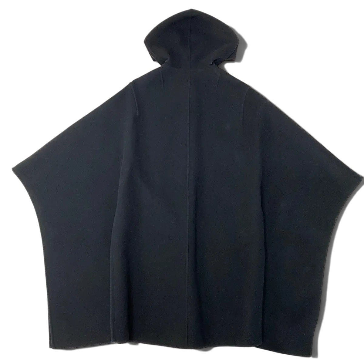 Eh1 【美品】JIL SANDER ケープコート ロングコート ポンチョ イタリア製 32サイズ ブラック ウール100％ ブラックu02t