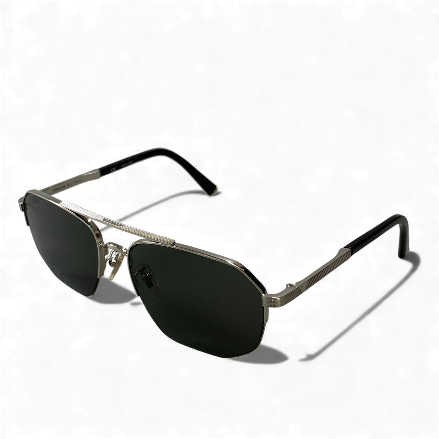 L10 POLICE ポリス × LEWIS HAMILTON ルイスハミルトン サングラス ティアドロップ SPLA25 57□17 ブラック シルバー F1 アイウェア メガネ 眼鏡 ケース付きt18r