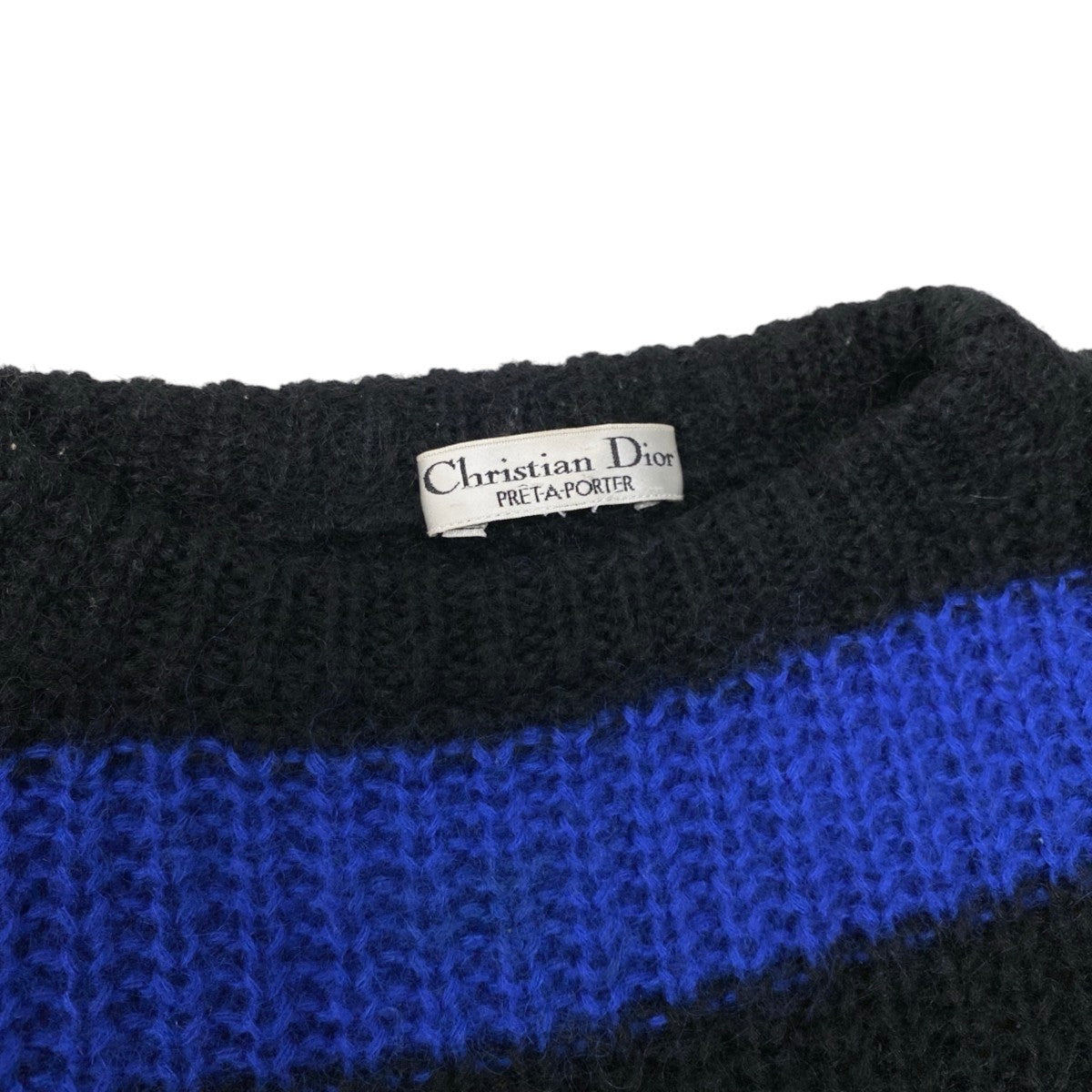 92h3 Christian Dior クリスチャンディオール ドルマンスリーブ ニットセーター ローゲージニット ブラック ブルー パープル レディースo07t