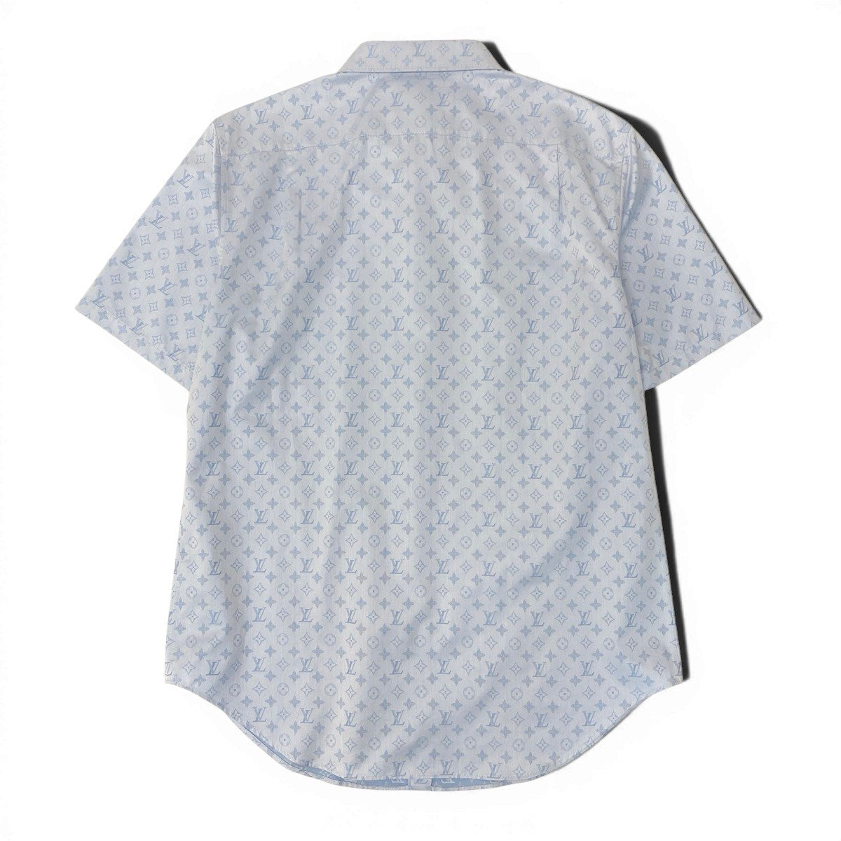 Mf18《未使用品》 LOUIS VUITTON ルイヴィトン 25SS モノグラム 半袖シャツ Monogram Short Sleeved Shirt サイズ42 ブルー タグ付t18r