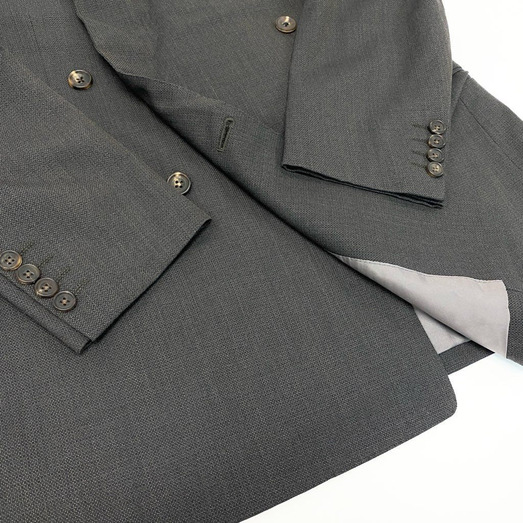 54l28 Burberrys バーバリーズ スーツセットアップ テーラードジャケット スラックスパンツ 94-84-165 AB4 ダークグレー ウール100％ メンズ 男性用o07t