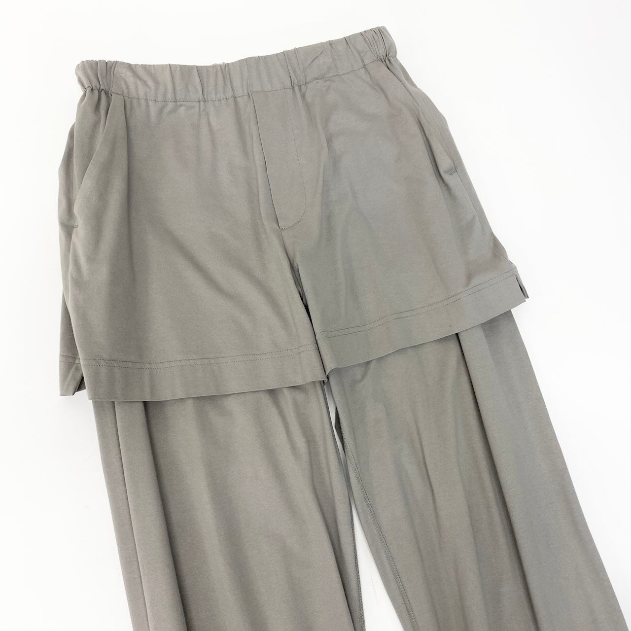 62e12 SUNSEA サンシー 23SS LAYERED RUNNING PANTS レイヤード ランニング パンツ イージーパンツ ボトムス SUNSEA2750 サイズ2 グレー系 コットン100％ メンズ 紳士服o07t