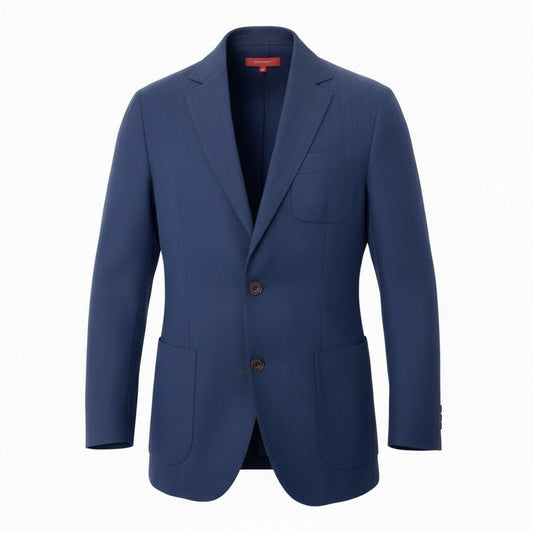 53b22 ernesto エルネスト テーラードジャケット アンコンジャケット ヘリンボーン サイズ46 ネイビー メンズ イタリア製u02t