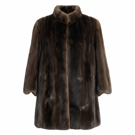 6a21 ANDRE CIGANER デミバフミンク ロングコート サイズF ブラウン 本毛皮 Mink Fur Long Coatt18r