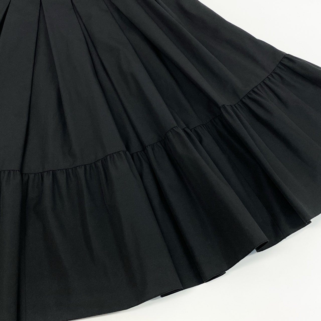 31i8 《美品》 FOXEY NEW YORK フォクシーニューヨーク Violette Skirt ヴァイオレットスカート フレアスカート膝下スカート 42840 38 ブラック レディース 22年k02i