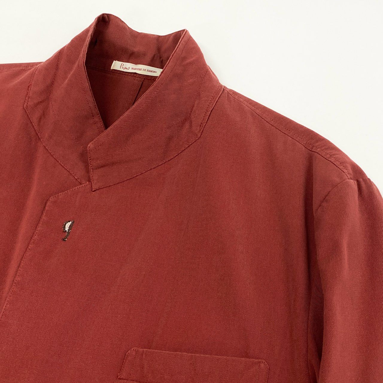 36a7 Papas パパス テーラードジャケット サマージャケット ロゴ刺繡 M レッド メンズ 紳士服u02t