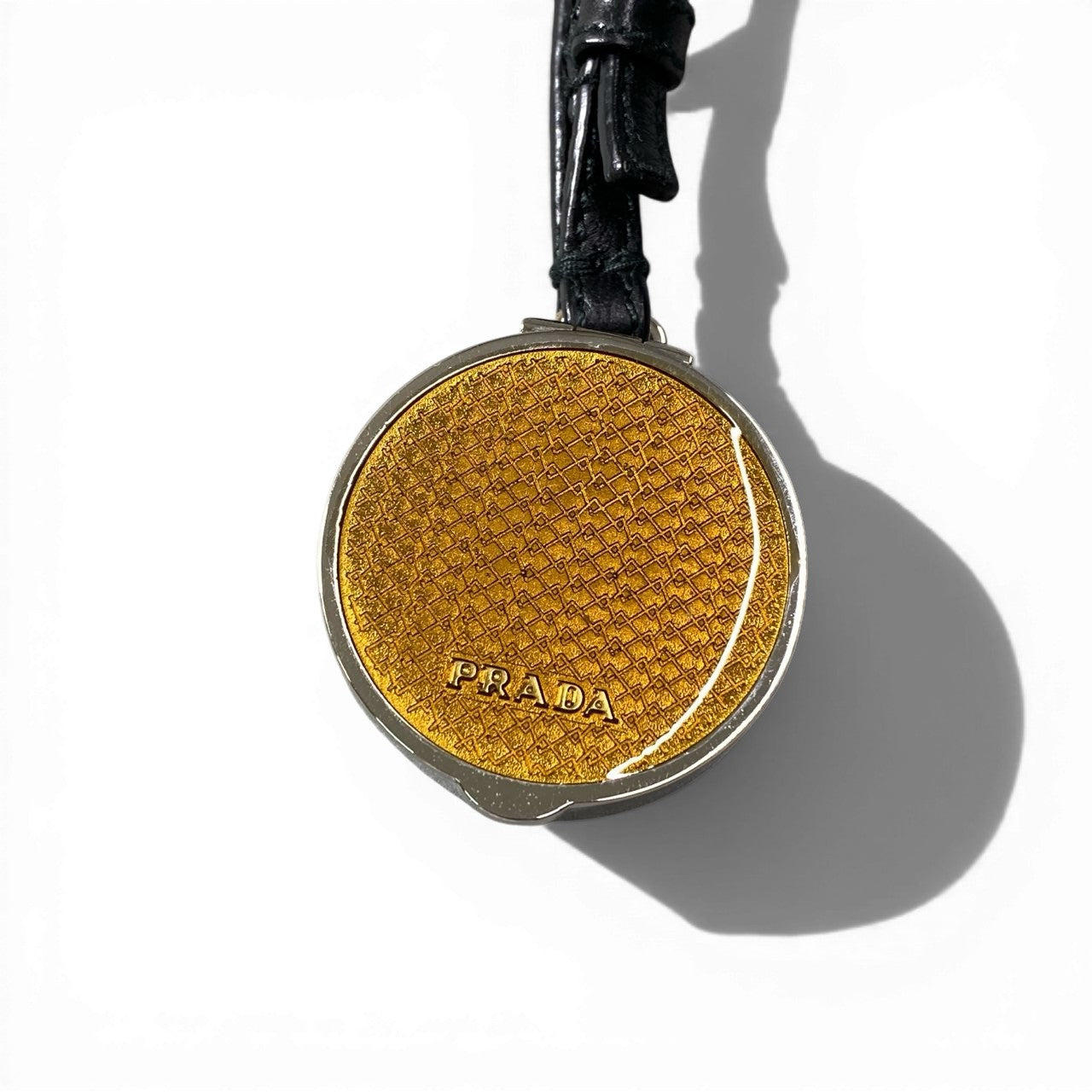 d9 《美品》 PRADA プラダ ピルケース チャーム Pill Case Charm イエロー キーホルダー 箱付t18r