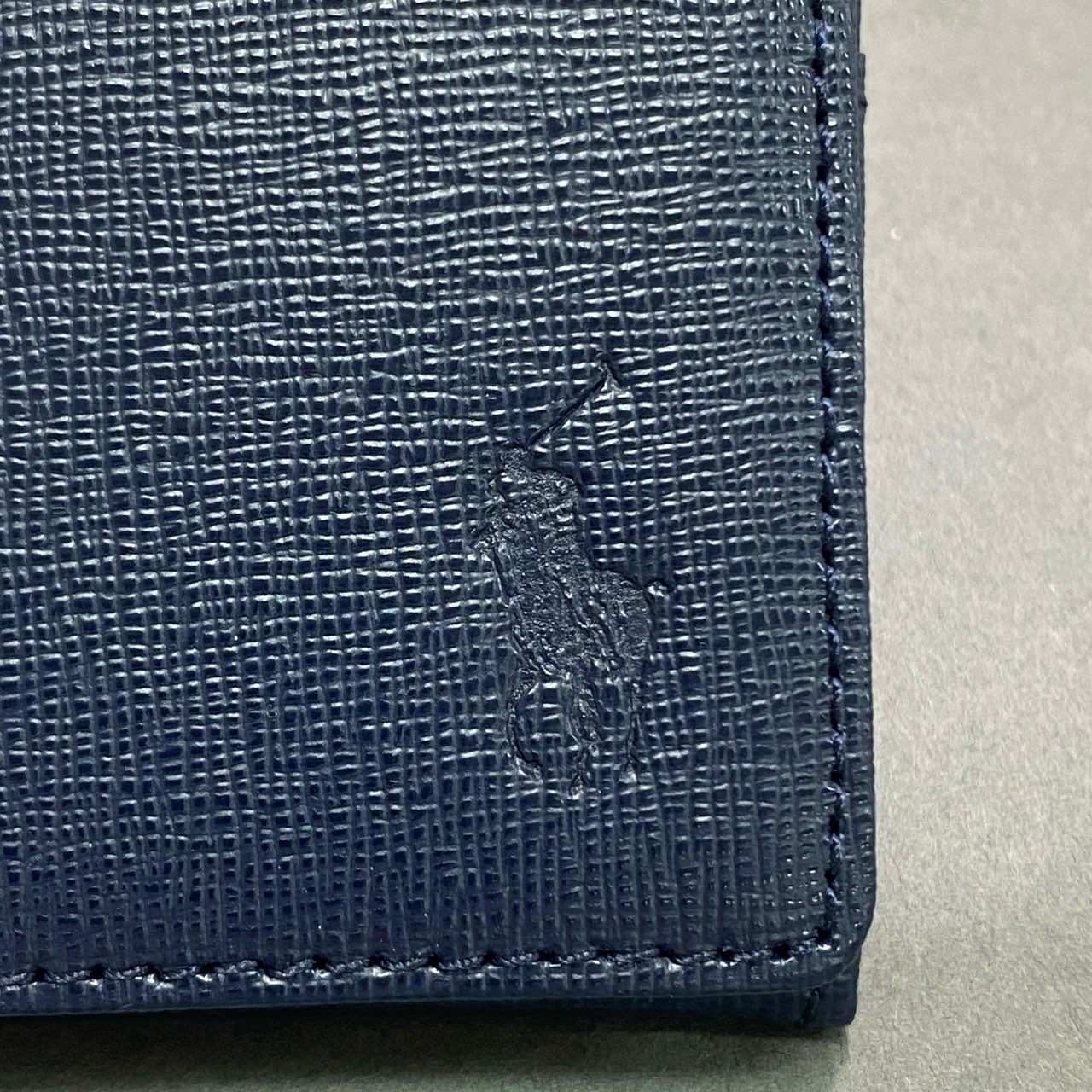 f10 【新品】POLO RALPH LAUREN ポロラルフローレン ワンポイントロゴ ネイビー 牛革 カードケース 名刺入れ メンズ 男性用 小物