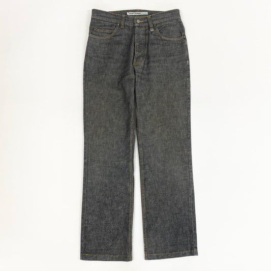 24i25 SAINT LAURENT JEANS サンローラン ブラックデニムパンツ ジーパン YSLロゴボタン ボタンフライ サイズ30 グレー系 コットン メンズk02i