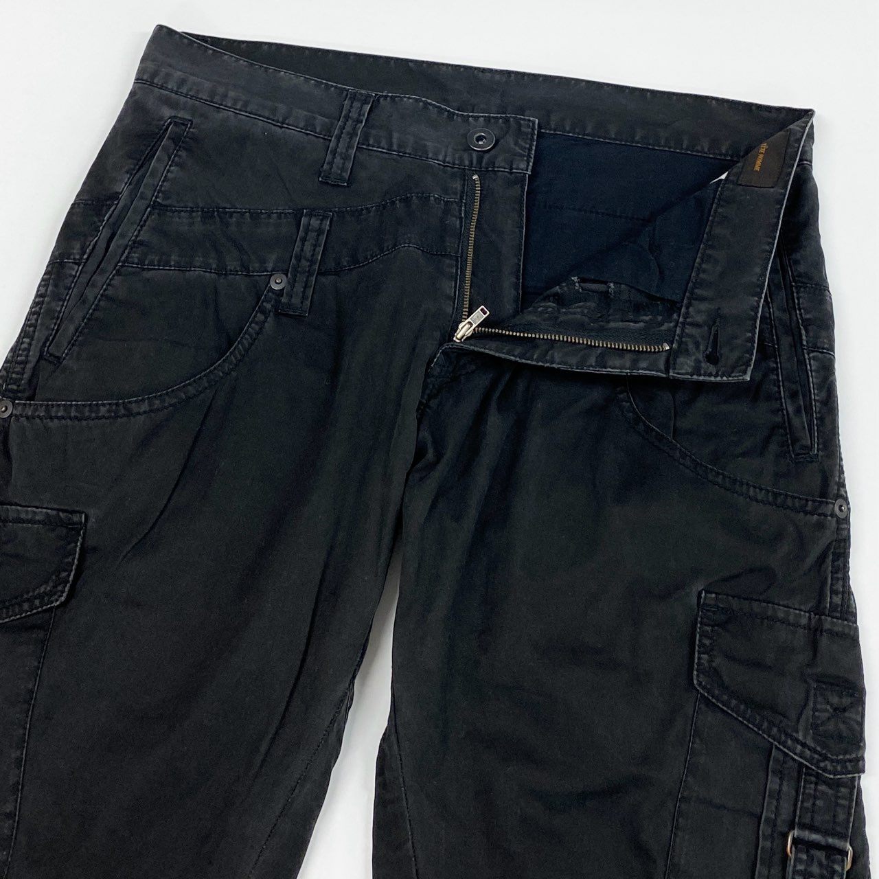 32j3 TETE HOMME テットオム Y2K ボンテージパンツ カーゴパンツ セミブーツカット ボトム 1717306-1 Mサイズ ブラック メンズo07t