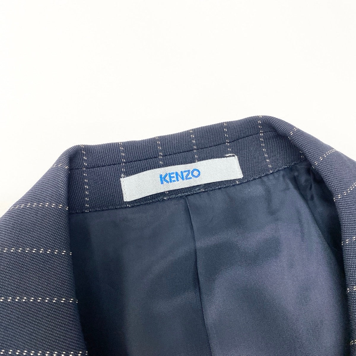 42e13 KENZO ケンゾー スーツセットアップ テーラードジャケット スラックス ストライプ 3412-1026 3サイズ ネイビー メンズ 男性用k02i