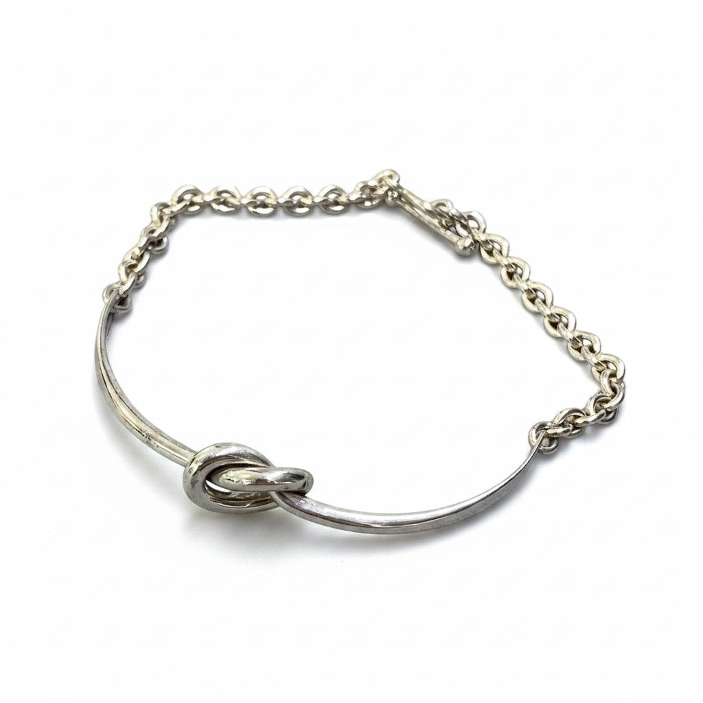e13《美品》 GEORG JENSEN ジョージジェンセン ノット チェーンブレスレット ファッション小物 シルバー 925 レディースu02t