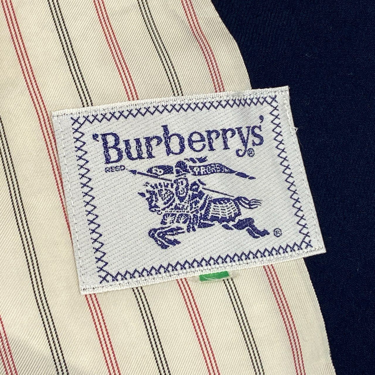 22a23 Burberrys バーバリーズ 紺ブレザー テーラードジャケット ダブルブレスト エンブレム ワッペン 9 ネイビー ウール レディースu02t