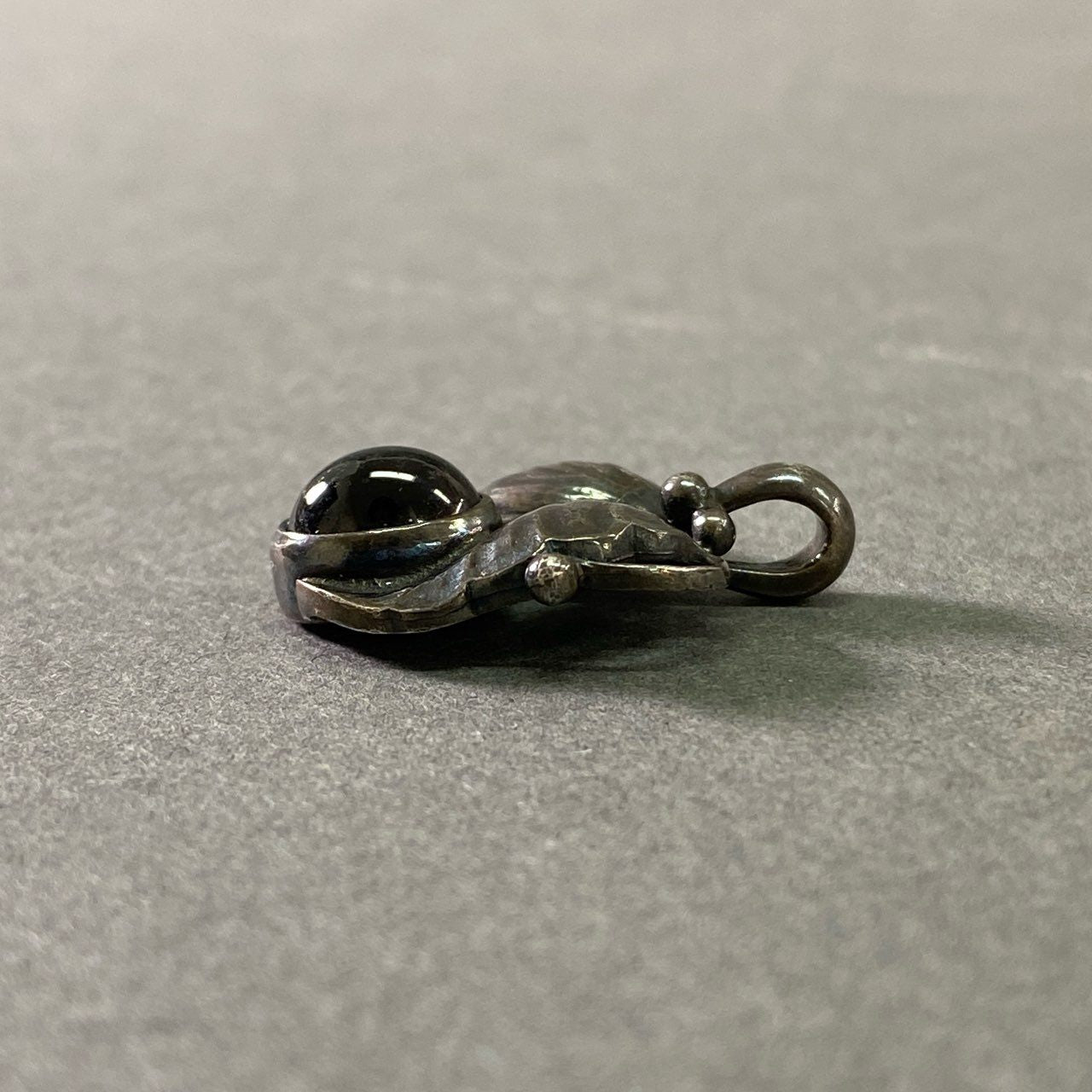 a17 Georg Jensen ジョージジェンセン 1994 ガーネット シルバートップ 925 ヘリテージコレクション チャーム アクセサリー ネックレス