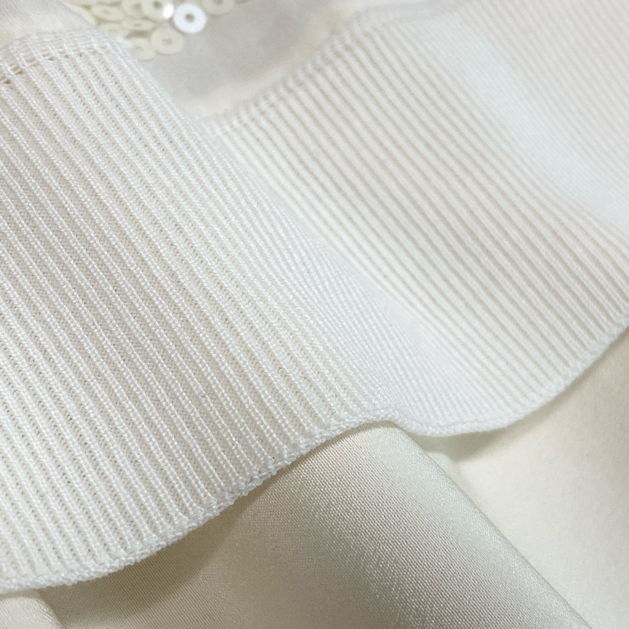 Ed6 LOUIS VUITTON ルイヴィトン スパンコール フリルワンピース Spangle Frill Dress サイズXS ホワイト タグ付t18r