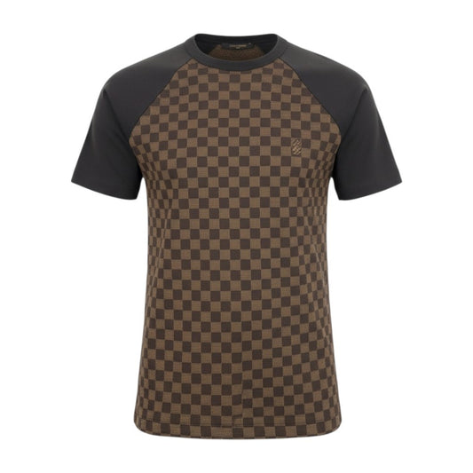 Mc16【未使用】LOUIS VUITTON ルイヴィトン ダミエ Tシャツ 半袖カットソー サイズS ブラウン メンズ トップスta1