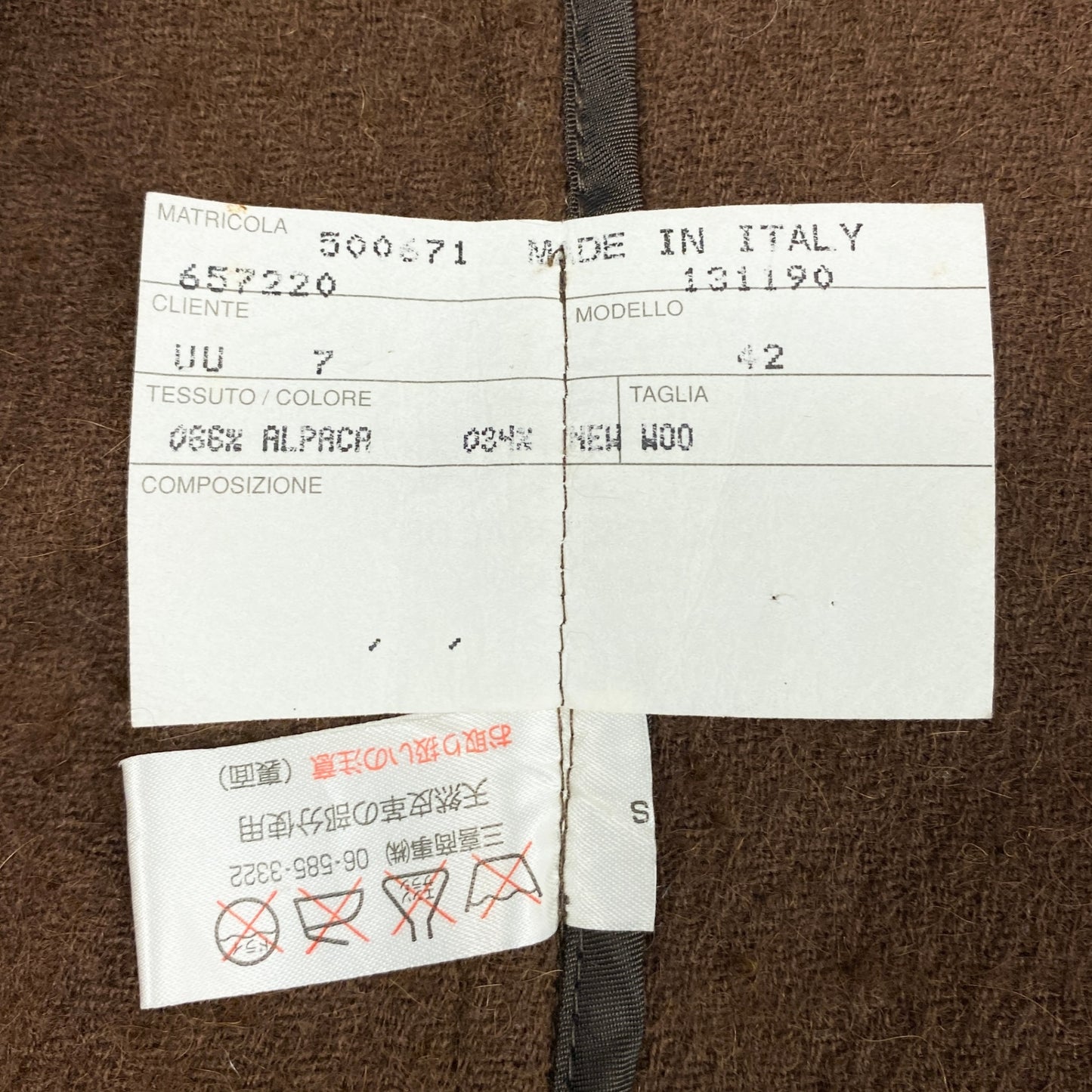 29k6【美品】AGNONA アニオナ ダッフルコート ロングコート アルパカコート アウター イタリア製 42サイズ ブラウン レディースu02t