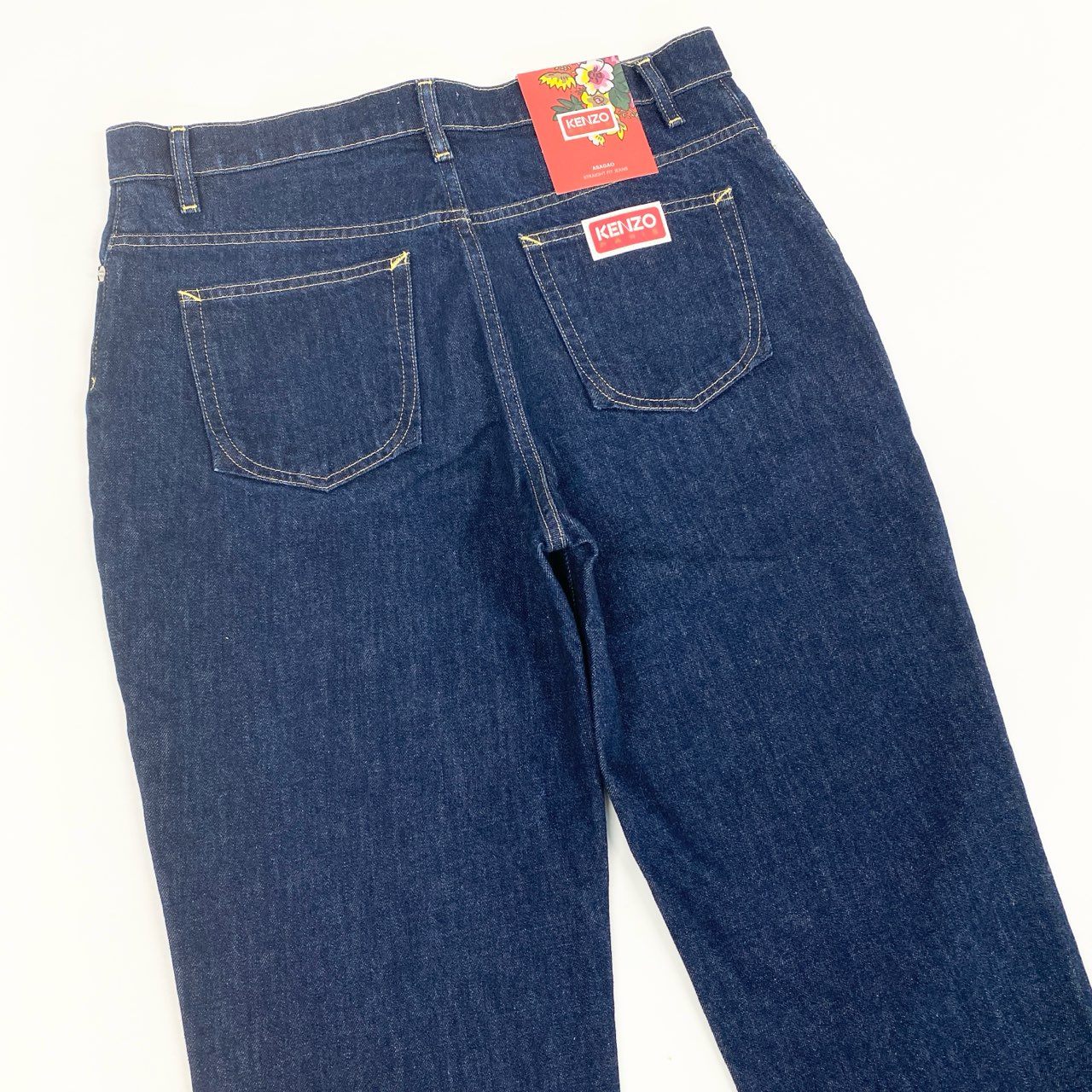 6b12【新品保管品】KENZO ケンゾー ストレートジーンズ デニムパンツ ボトム FD62DP210681 32サイズ インディゴ コットン100％ メンズ 男性用u02t