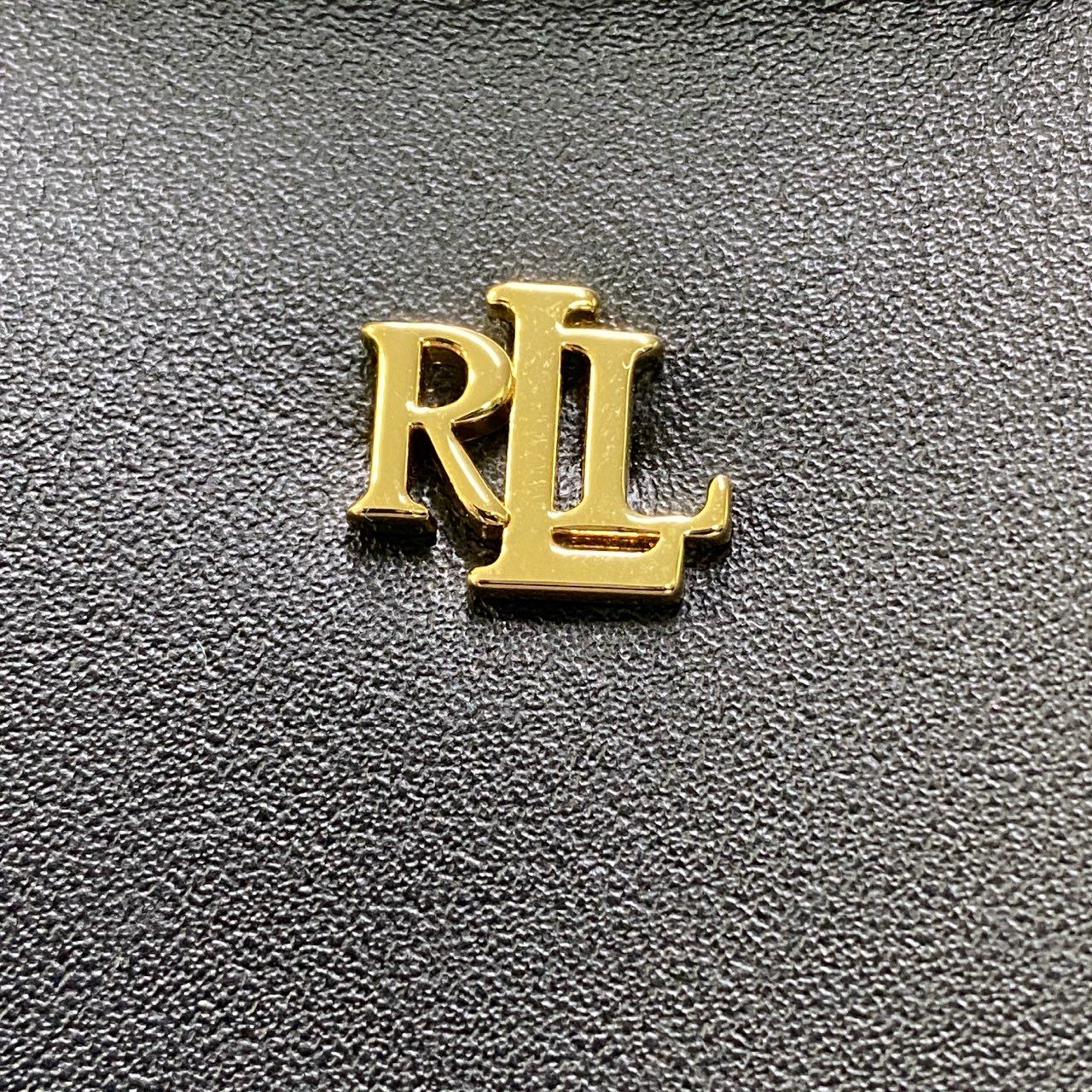 Ab20 LAUREN RALPH LAUREN ラルフローレン ロゴタッセル付き 2WAYレザートートバッグ ブラック ショルダーストラップ有t18r