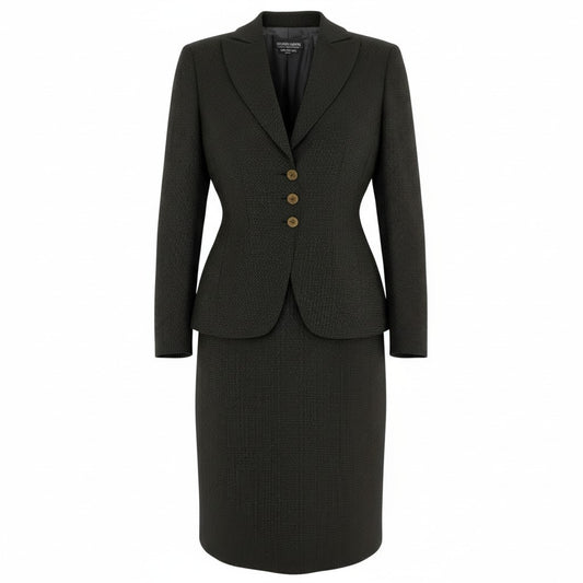 Ed6 GIORGIO ARMANI ジョルジオアルマーニ セットアップ スカートスーツ フォーマル  サイズ38 ブラック レディース 女性服u02t