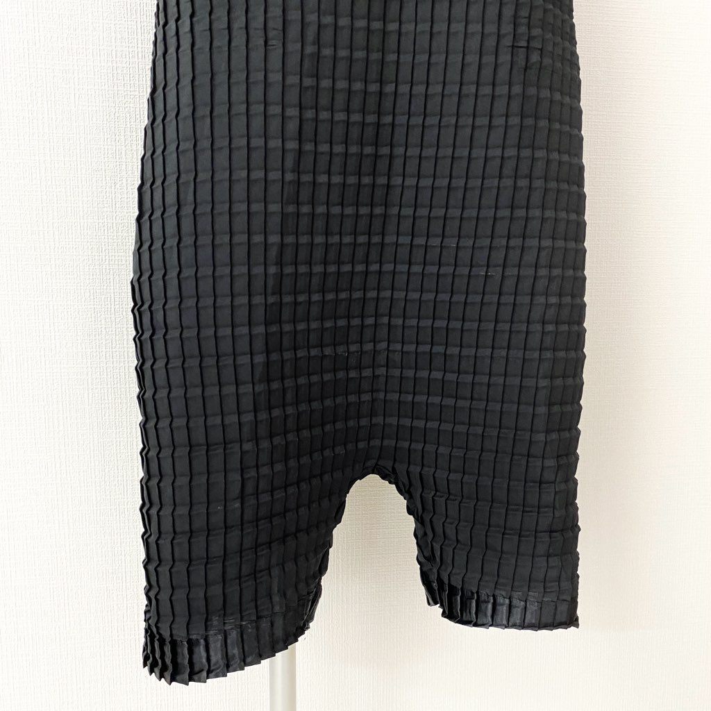 9d9 《美品》 ISSEY MIYAKE me イッセイミヤケ ミー MI43FF301 ストレッチプリーツ サルエルパンツ スカートパンツ フリーサイズ ブラック レディース