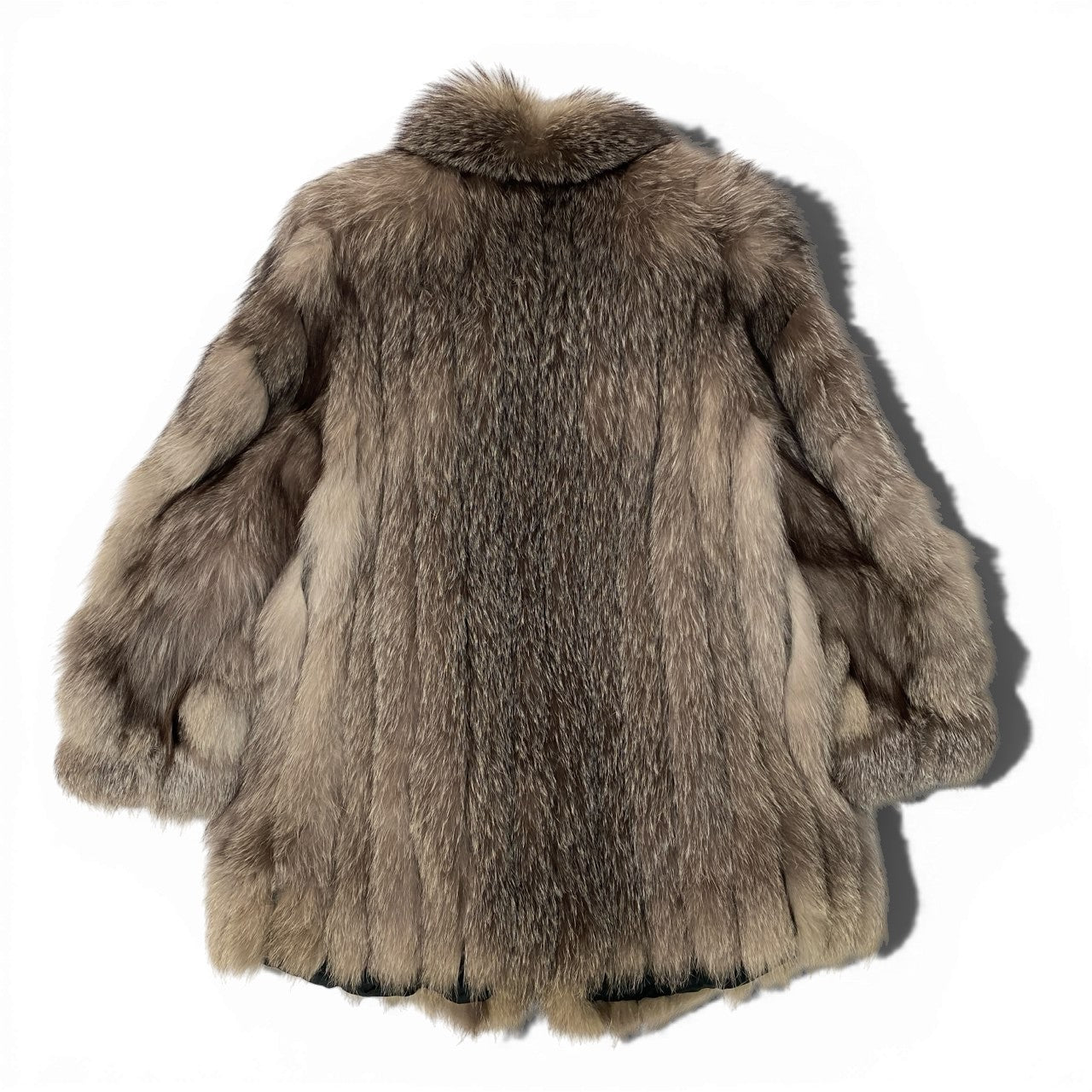 63a24 SAGA FOX サガフォックス 銀サガ シルバーフォックス 極厚 ファーコート サイズ13 最高級本毛皮 Fox Fur Coatt18r