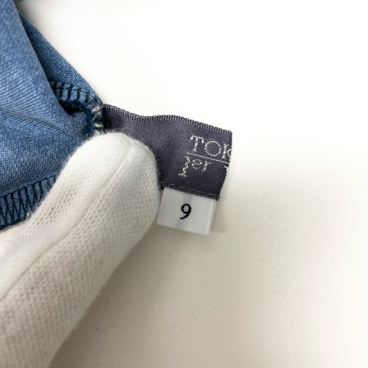 33c10 TOKUKO 1er VOL トクコプルミエヴォル ロングスリーブワンピース Aライン アシンメトリー アニマル 花柄プリント レディース 女性服 サイズ9 ネイビーu02t