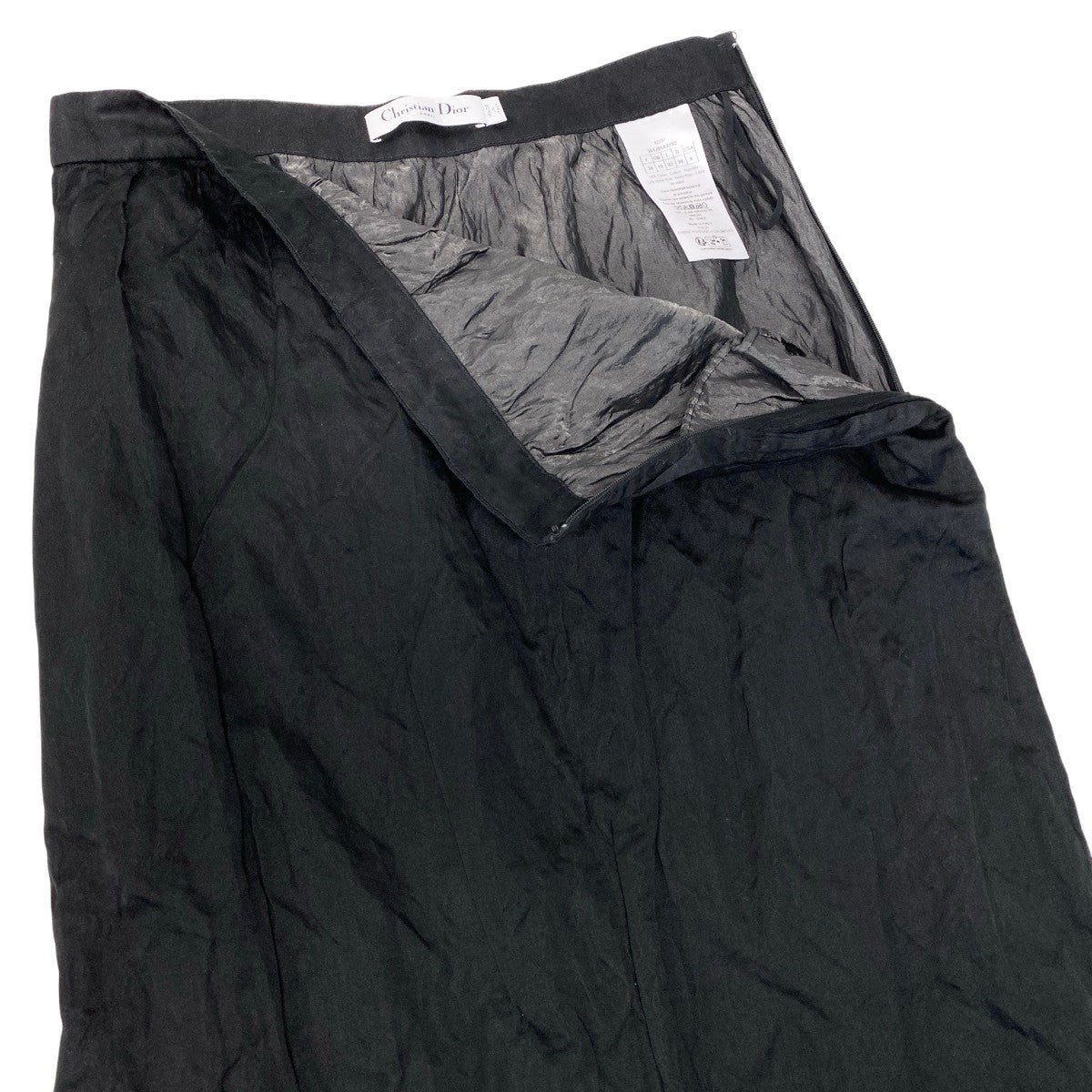 Eh10 Christian Dior クリスチャンディオール Maria Grazia Kiuri 23AW ロングスカート 351J01A3190 イタリア製 42 ブラック レディースo07t