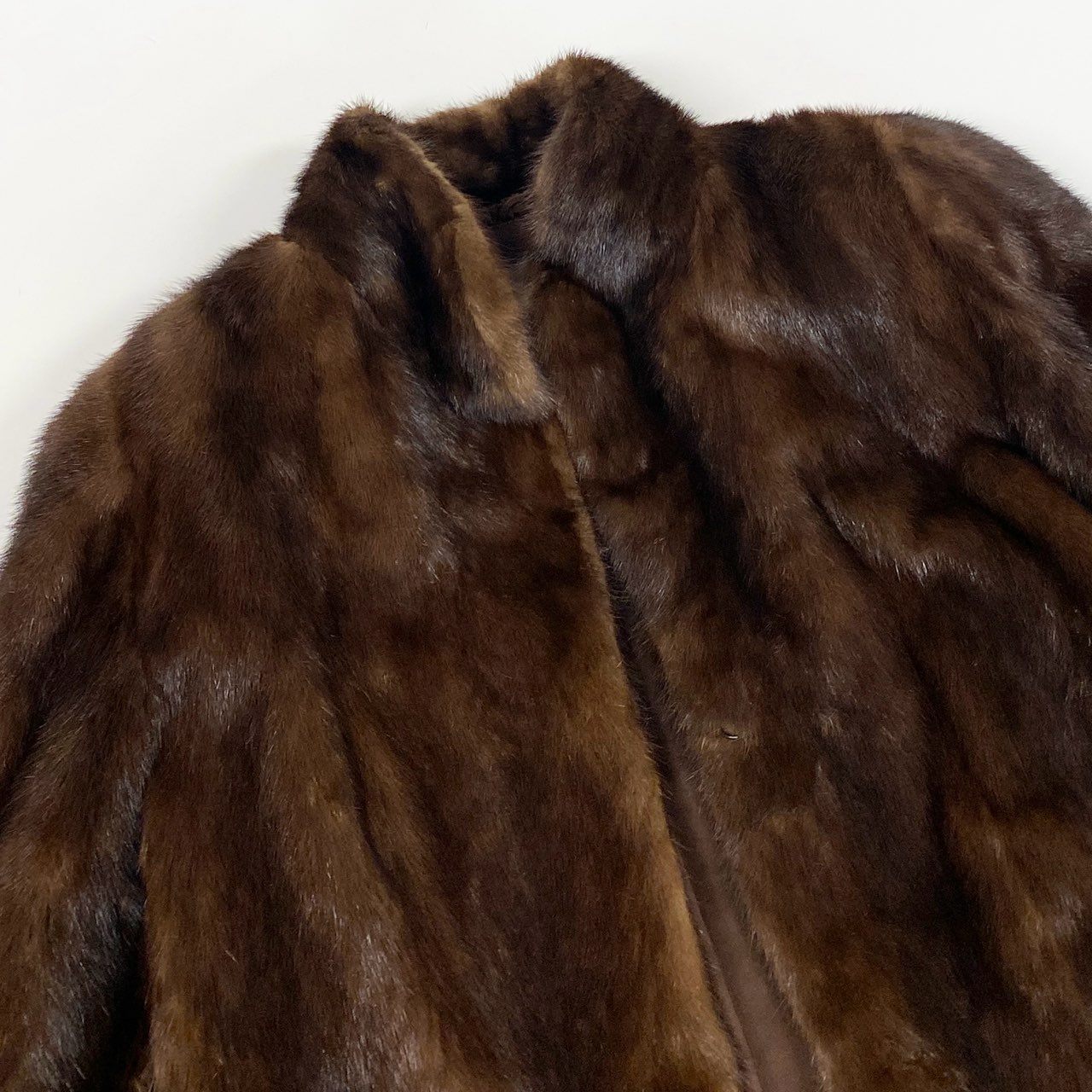 40L10 SAGA MINK サガミンク 銀サガ マホガニーミンク ファーコート サイズ13号 ブラウン 最高級本毛皮 MINK FUR ポケット有t18r