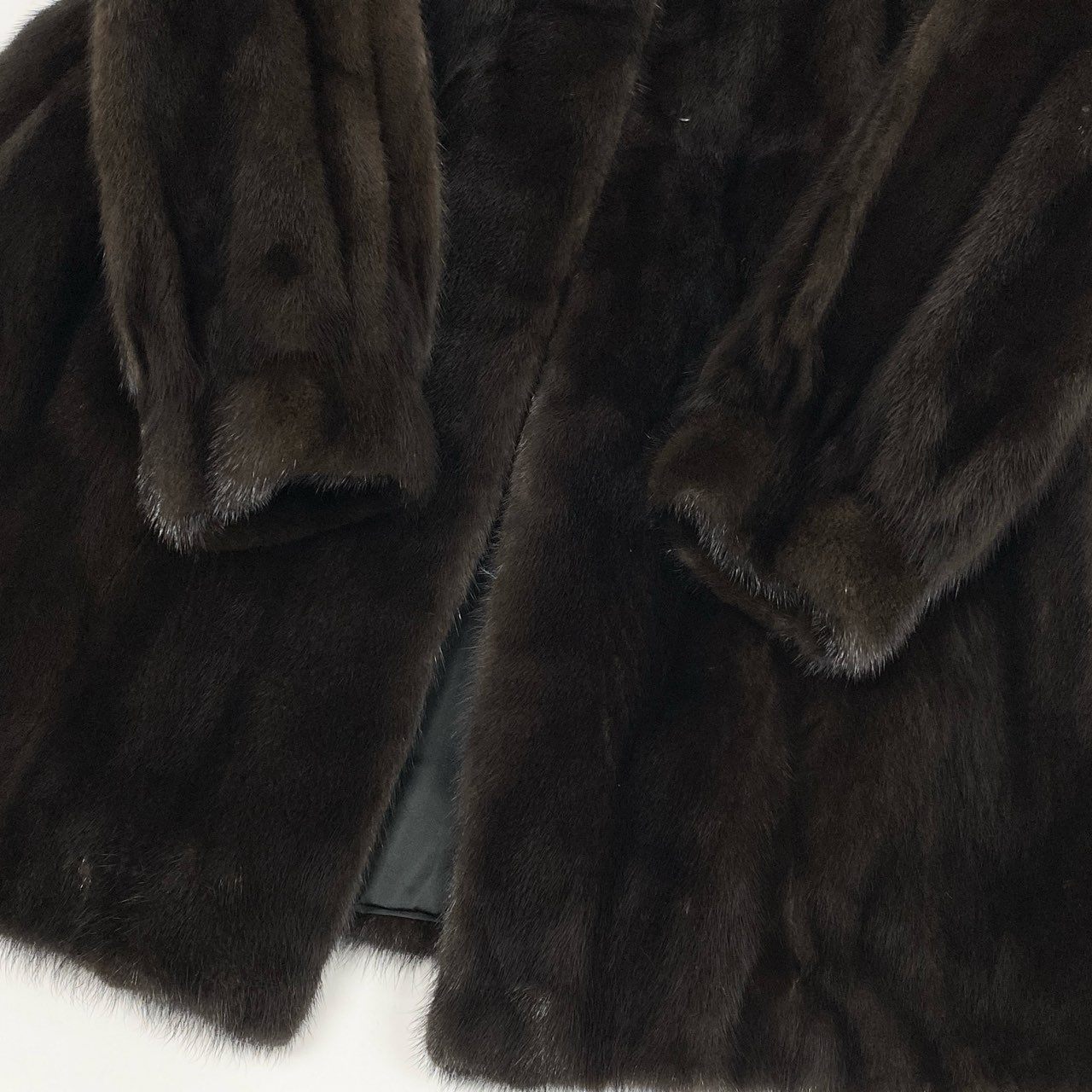 33l14 jindo マホガニーミンク ロングコート サイズ16号 ブラウン 本毛皮 MINK FUR ポケット有 毛質◎t18r