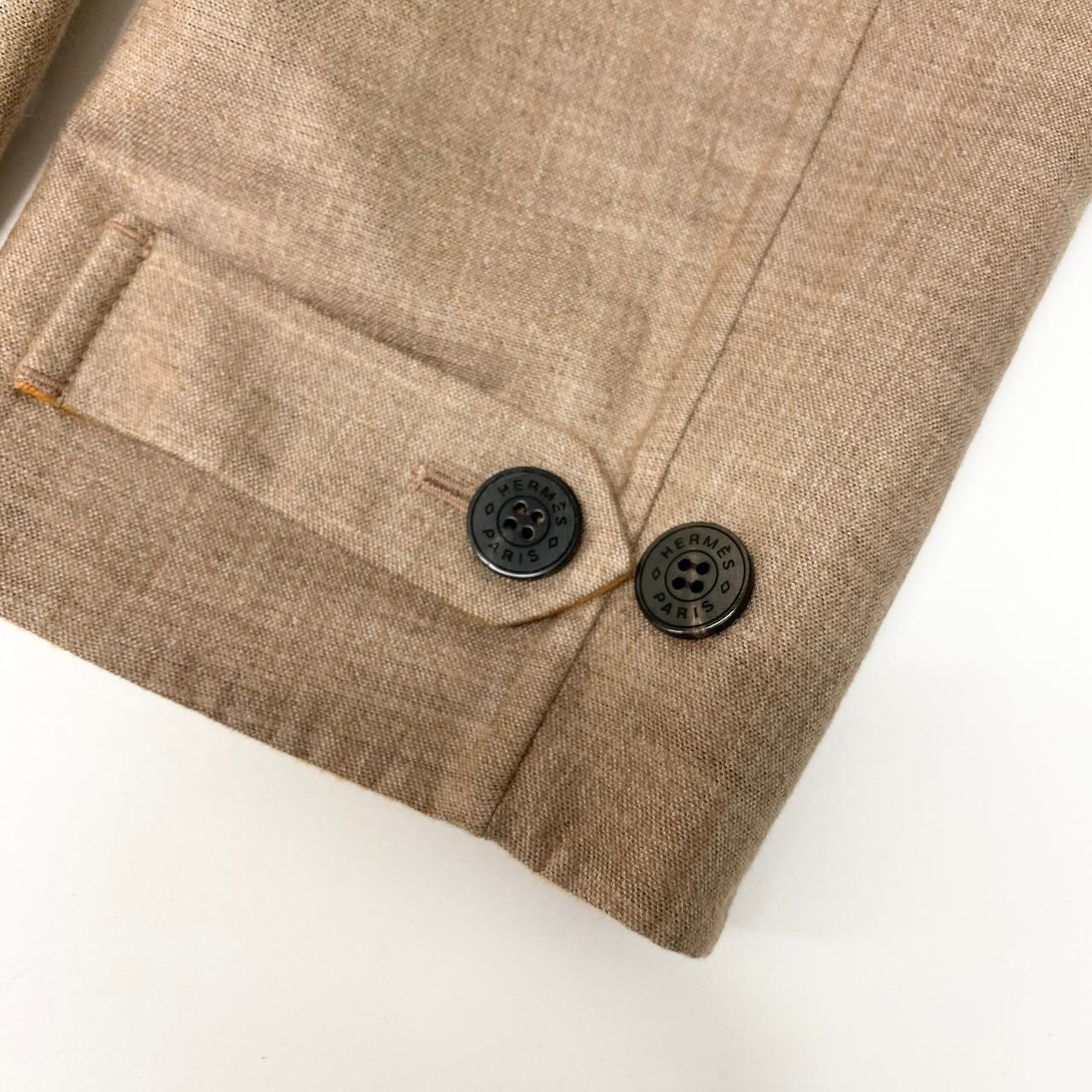 E HERMES エルメス 2023 ジップアップ カシミヤ ウール ハイネック ジャケット 40 ベージュ イエロー  レディースnu1