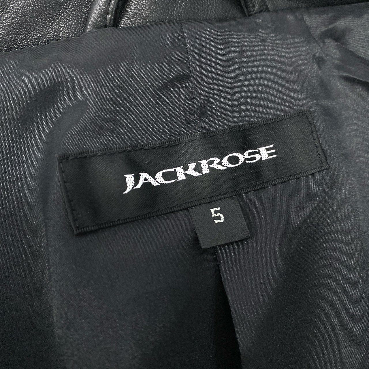61b4  JACKROSE ジャックローズ ラムレザー ダブルライダースジャケット サイズ5 XL ブラック 羊革 シープスキン バイカーt18r