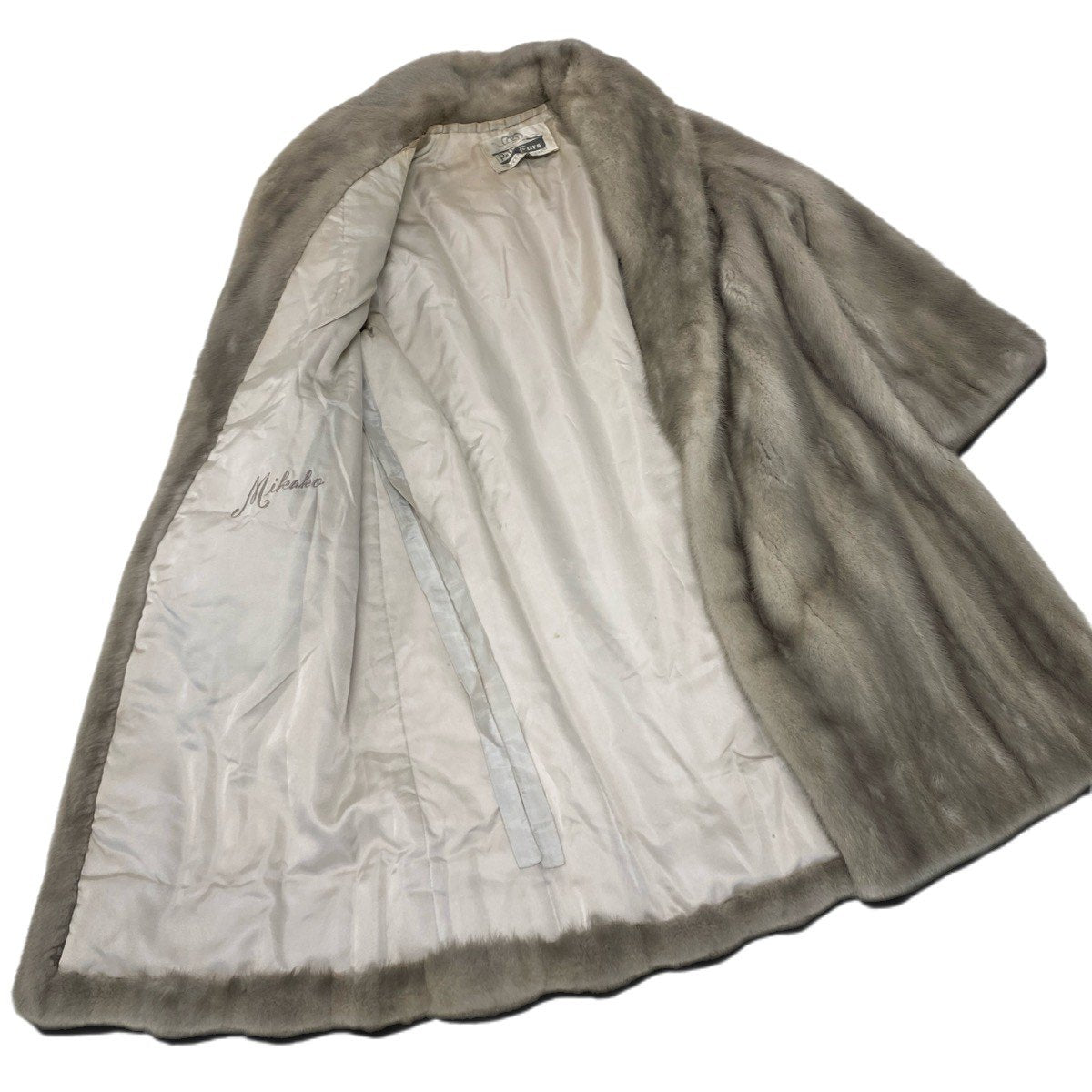 93i19 Pelta Furs サファイアミンク ロングコート 丈100cm F シルバーグレー 本毛皮 Sapphire Mink Fur Long Coatt18r
