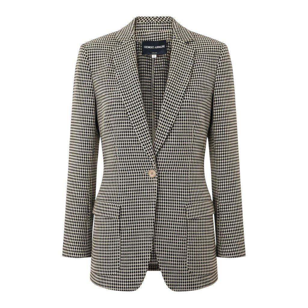90g24 GIORGIO ARMANI ジョルジオアルマーニ BORGO21 テーラードジャケット 立体 総柄 サイズ36 ベージュ ブラック レディース 女性用u02t