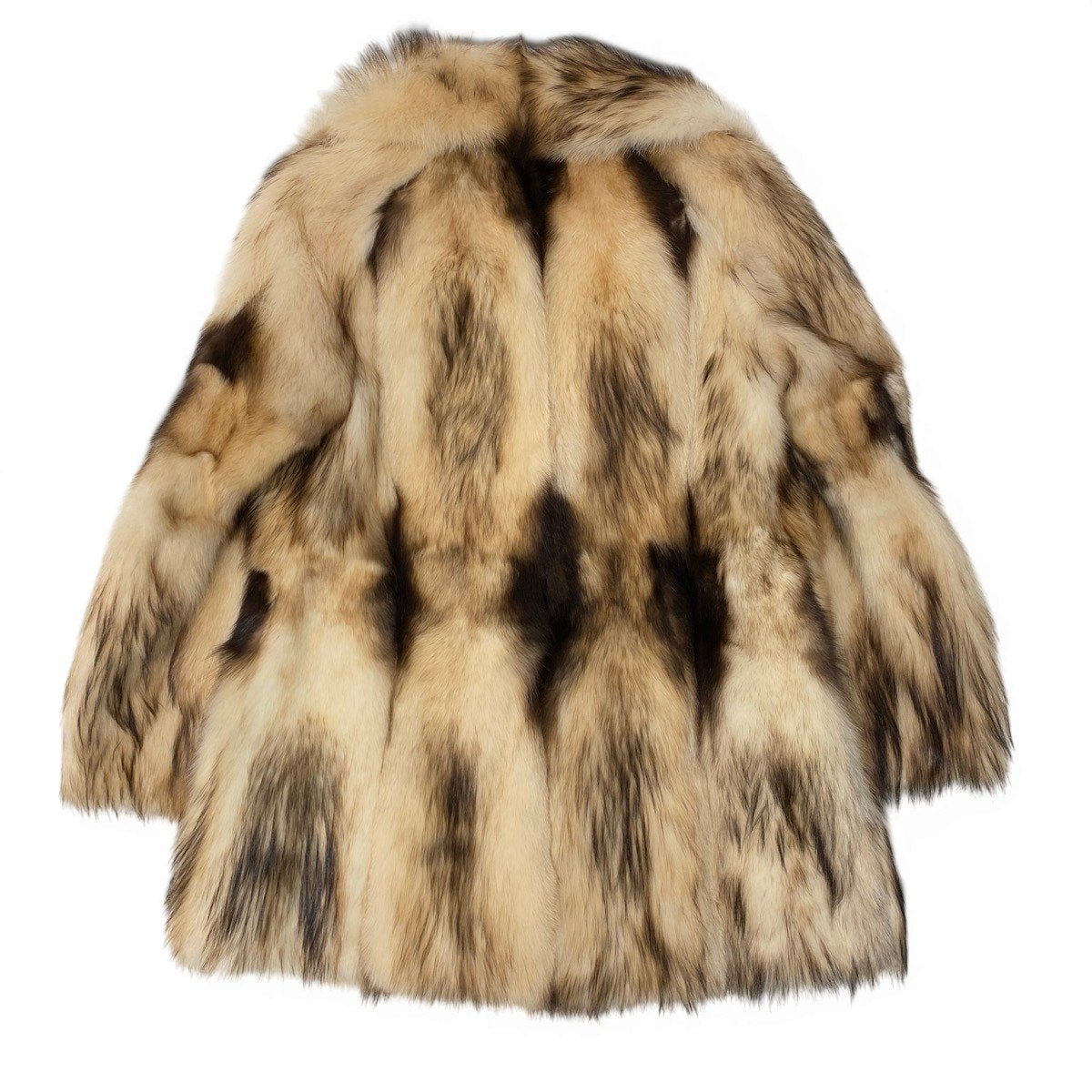 56g14 フィッチファー 毛皮コート セミロングコート リアルファー ポケット有 11 ベージュ系 フィッチ Fur Coatu02t