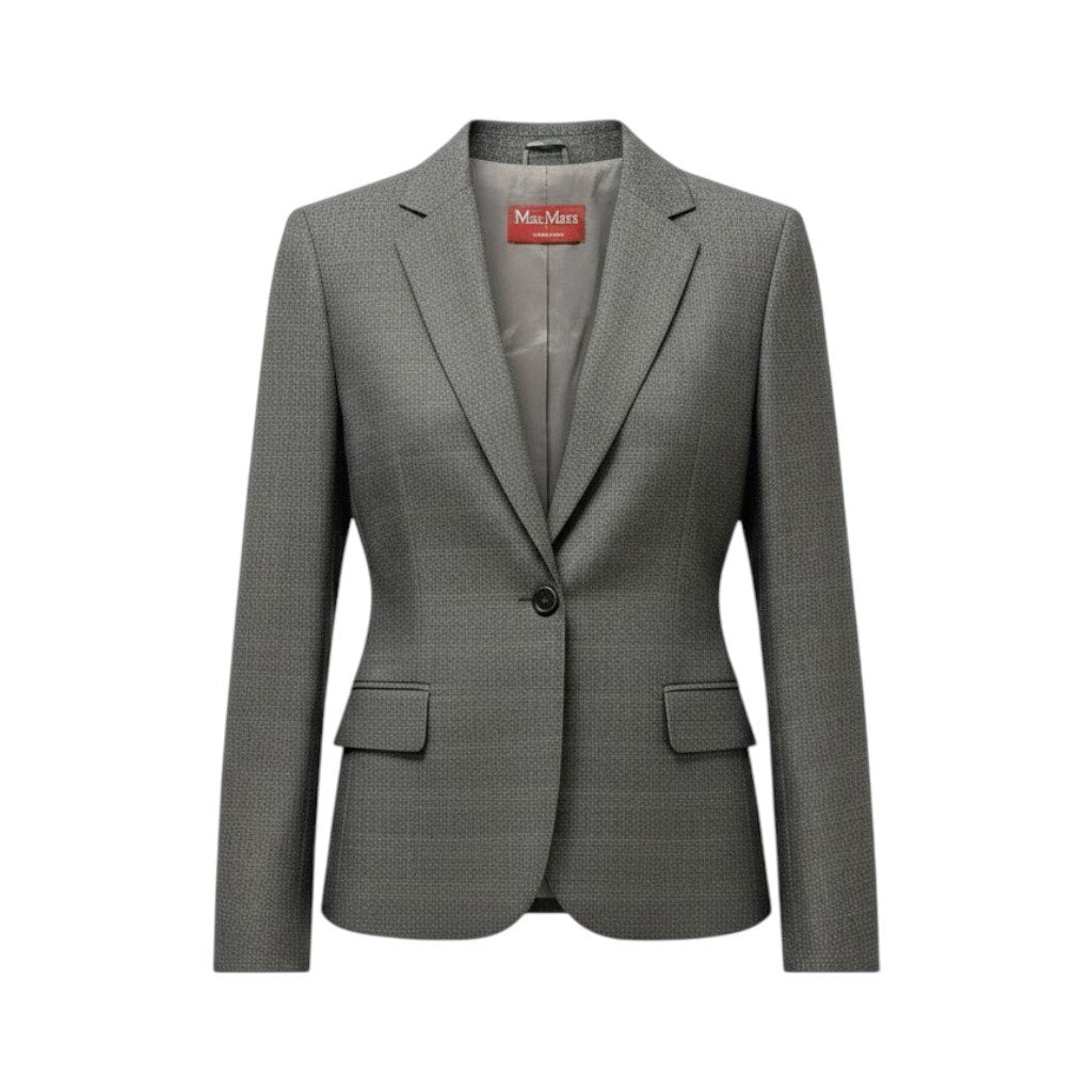 3g18 MaxMara マックスマーラ テーラードジャケット ブレザー グレンチェック アウター 42サイズ グレー レディース 女性用u02t